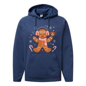 Cute Gingerbread Winter Fun Novelty Performance Fleece Hoodie