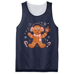 Cute Gingerbread Winter Fun Novelty Mesh Reversible Basketball Jersey Tank