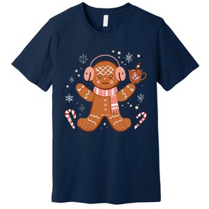 Cute Gingerbread Winter Fun Novelty Premium T-Shirt