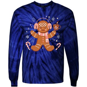 Cute Gingerbread Winter Fun Novelty Tie-Dye Long Sleeve Shirt