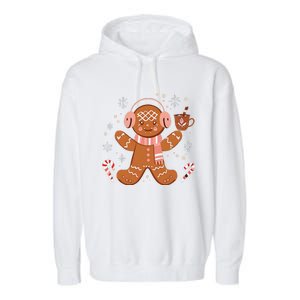 Cute Gingerbread Winter Fun Novelty Garment-Dyed Fleece Hoodie