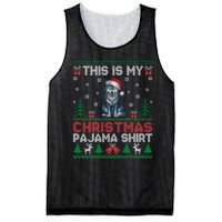 Cute Gift Wolf Santa Hat Matching Ugly Christmas Mesh Reversible Basketball Jersey Tank