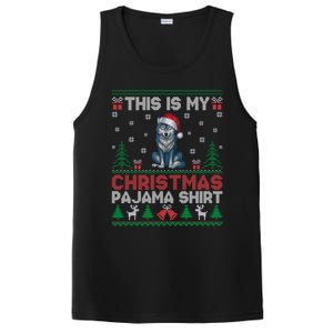 Cute Gift Wolf Santa Hat Matching Ugly Christmas PosiCharge Competitor Tank