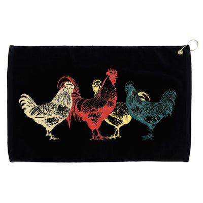 Chicken Group With Rooster Agriculture Farmer Grommeted Golf Towel