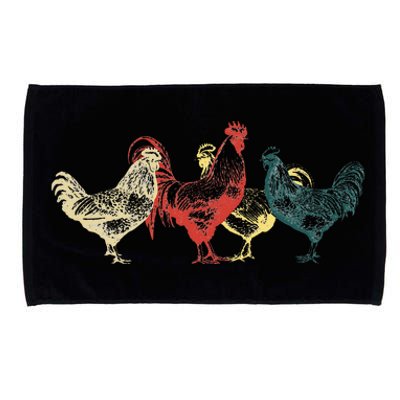 Chicken Group With Rooster Agriculture Farmer Microfiber Hand Towel