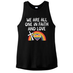 Cute Gift We Are All One In Faith And Love Lgbtq Pride Unity Lgbt Ladies PosiCharge Tri-Blend Wicking Tank