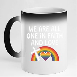 Cute Gift We Are All One In Faith And Love Lgbtq Pride Unity Lgbt 11oz Black Color Changing Mug