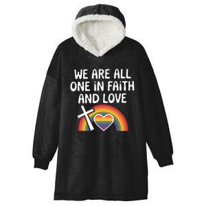 Cute Gift We Are All One In Faith And Love Lgbtq Pride Unity Lgbt Hooded Wearable Blanket