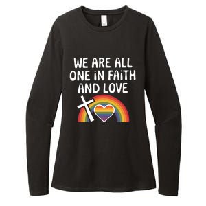 Cute Gift We Are All One In Faith And Love Lgbtq Pride Unity Lgbt Womens CVC Long Sleeve Shirt