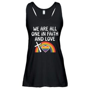 Cute Gift We Are All One In Faith And Love Lgbtq Pride Unity Lgbt Ladies Essential Flowy Tank