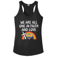 Cute Gift We Are All One In Faith And Love Lgbtq Pride Unity Lgbt Ladies PosiCharge Competitor Racerback Tank