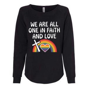 Cute Gift We Are All One In Faith And Love Lgbtq Pride Unity Lgbt Womens California Wash Sweatshirt