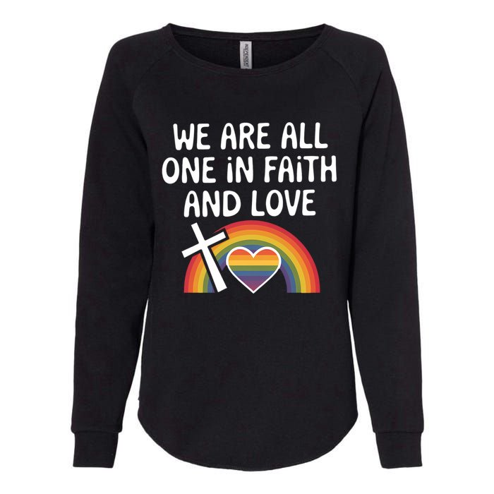 Cute Gift We Are All One In Faith And Love Lgbtq Pride Unity Lgbt Womens California Wash Sweatshirt