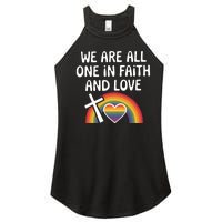 Cute Gift We Are All One In Faith And Love Lgbtq Pride Unity Lgbt Women's Perfect Tri Rocker Tank