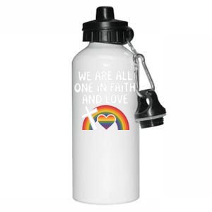 Cute Gift We Are All One In Faith And Love Lgbtq Pride Unity Lgbt Aluminum Water Bottle