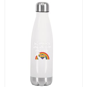 Cute Gift We Are All One In Faith And Love Lgbtq Pride Unity Lgbt Stainless Steel Insulated Water Bottle