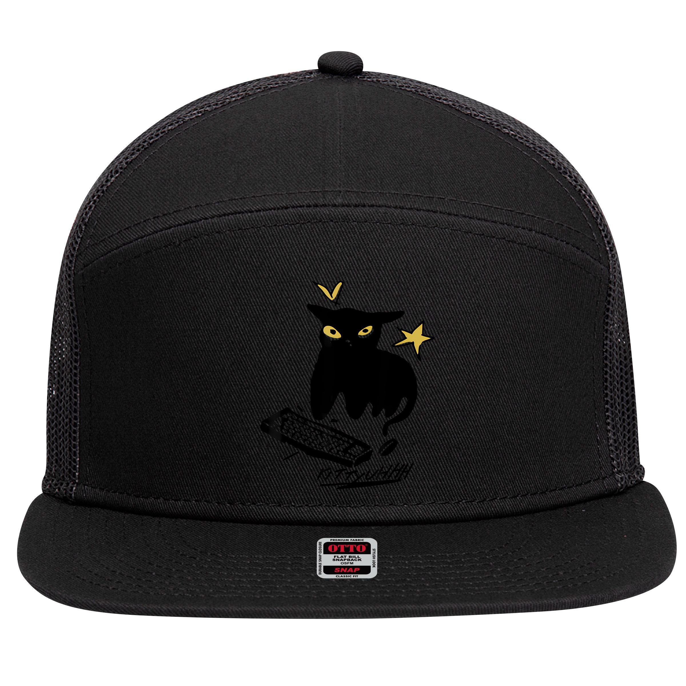 Caseoh Games Wearing Kittyuhhh 7 Panel Mesh Trucker Snapback Hat