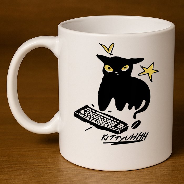 Caseoh Games Wearing Kittyuhhh 11oz C Handle Ceramic Mug