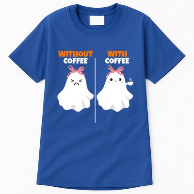 Cute Ghost Without Coffee With Coffee Halloween Cute Gift Tall T-Shirt
