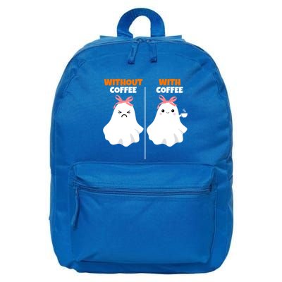 Cute Ghost Without Coffee With Coffee Halloween Cute Gift 16 in Basic Backpack