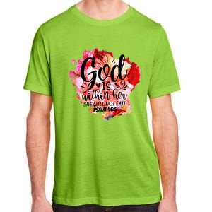 Christian God's Within Her She Will Not Fail Bible Religious Funny Gift Adult ChromaSoft Performance T-Shirt