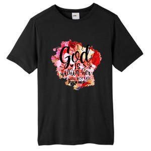 Christian God's Within Her She Will Not Fail Bible Religious Funny Gift Tall Fusion ChromaSoft Performance T-Shirt