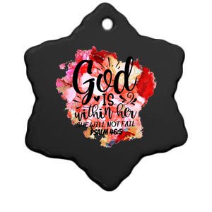 Christian God's Within Her She Will Not Fail Bible Religious Funny Gift Ceramic Star Ornament