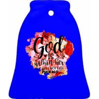 Christian God's Within Her She Will Not Fail Bible Religious Funny Gift Ceramic Bell Ornament