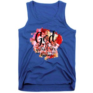 Christian God's Within Her She Will Not Fail Bible Religious Funny Gift Tank Top