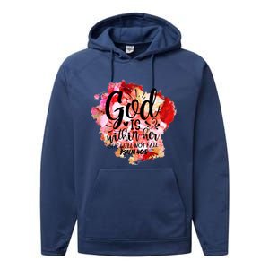 Christian God's Within Her She Will Not Fail Bible Religious Funny Gift Performance Fleece Hoodie