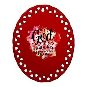 Christian God's Within Her She Will Not Fail Bible Religious Funny Gift Ceramic Oval Ornament