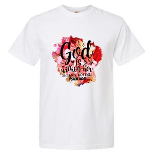 Christian God's Within Her She Will Not Fail Bible Religious Funny Gift Garment-Dyed Heavyweight T-Shirt