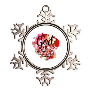 Christian God's Within Her She Will Not Fail Bible Religious Funny Gift Metallic Star Ornament