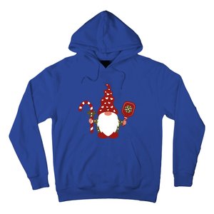 Christmas Gnome With Candy Cane And Pickleball Funny Gift Hoodie