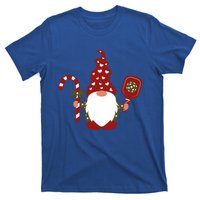 Christmas Gnome With Candy Cane And Pickleball Funny Gift T-Shirt