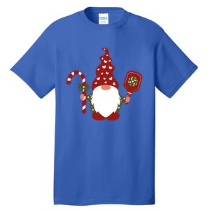 Christmas Gnome With Candy Cane And Pickleball Funny Gift Tall T-Shirt