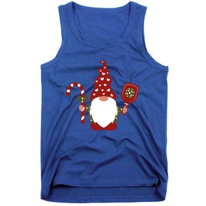 Christmas Gnome With Candy Cane And Pickleball Funny Gift Tank Top