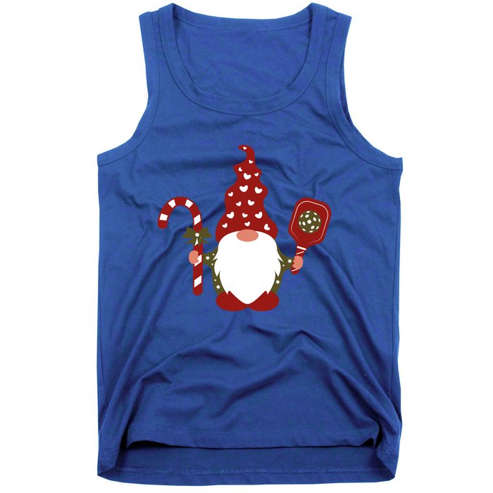 Christmas Gnome With Candy Cane And Pickleball Funny Gift Tank Top