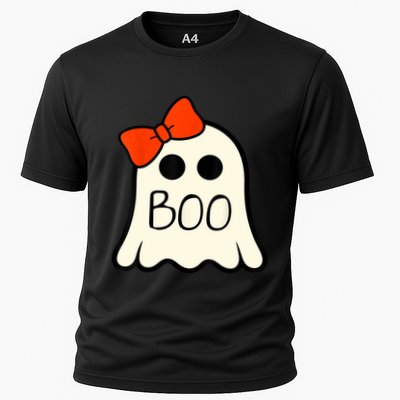 Cute Ghost With Bow Boo Halloween For Girls Performance Shirt