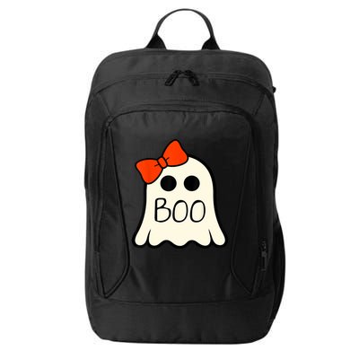 Cute Ghost With Bow Boo Halloween For Girls City Backpack