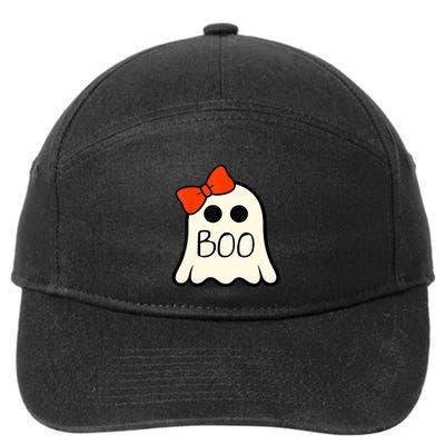 Cute Ghost With Bow Boo Halloween For Girls 7-Panel Snapback Hat