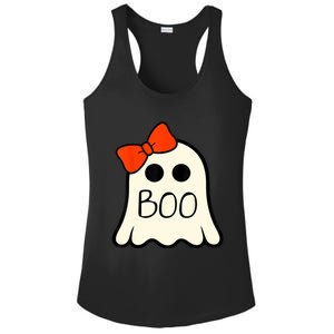 Cute Ghost With Bow Boo Halloween For Girls Ladies PosiCharge Competitor Racerback Tank