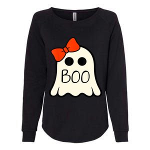 Cute Ghost With Bow Boo Halloween For Girls Womens California Wash Sweatshirt