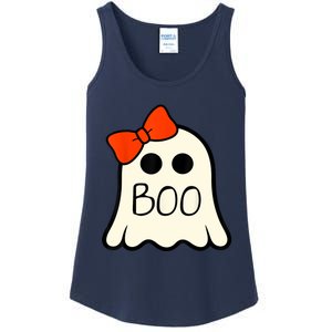 Cute Ghost With Bow Boo Halloween For Girls Ladies Essential Tank