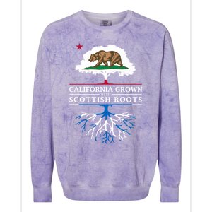 California Grown With Scottish Roots Funny Gift Scotland Gift Colorblast Crewneck Sweatshirt