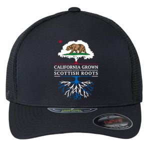 California Grown With Scottish Roots Funny Gift Scotland Gift Flexfit Unipanel Trucker Cap