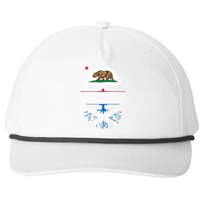 California Grown With Scottish Roots Funny Gift Scotland Gift Snapback Five-Panel Rope Hat