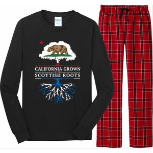 California Grown With Scottish Roots Funny Gift Scotland Gift Long Sleeve Pajama Set