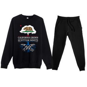 California Grown With Scottish Roots Funny Gift Scotland Gift Premium Crewneck Sweatsuit Set