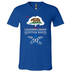 California Grown With Scottish Roots Funny Gift Scotland Gift V-Neck T-Shirt